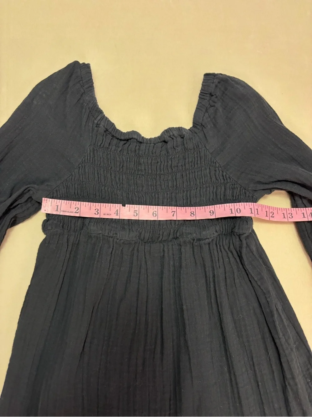 Old Navy Girls' Black Long-Sleeve Smocked Dress Size Large 10-12